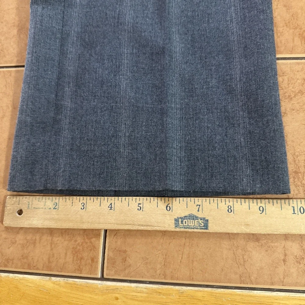 VTG Van Julian 2 Pc Wool Suit Blue Stripe Jacket Sz 44L Pants 38 x 30 USA Made